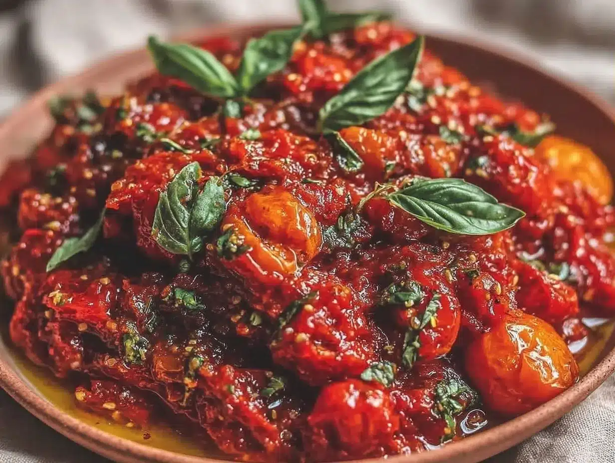 Slow Roasted Tomato Sauce: Best Homemade Garlic Basil Dip 4 slow roasted tomato sauce preparation steps