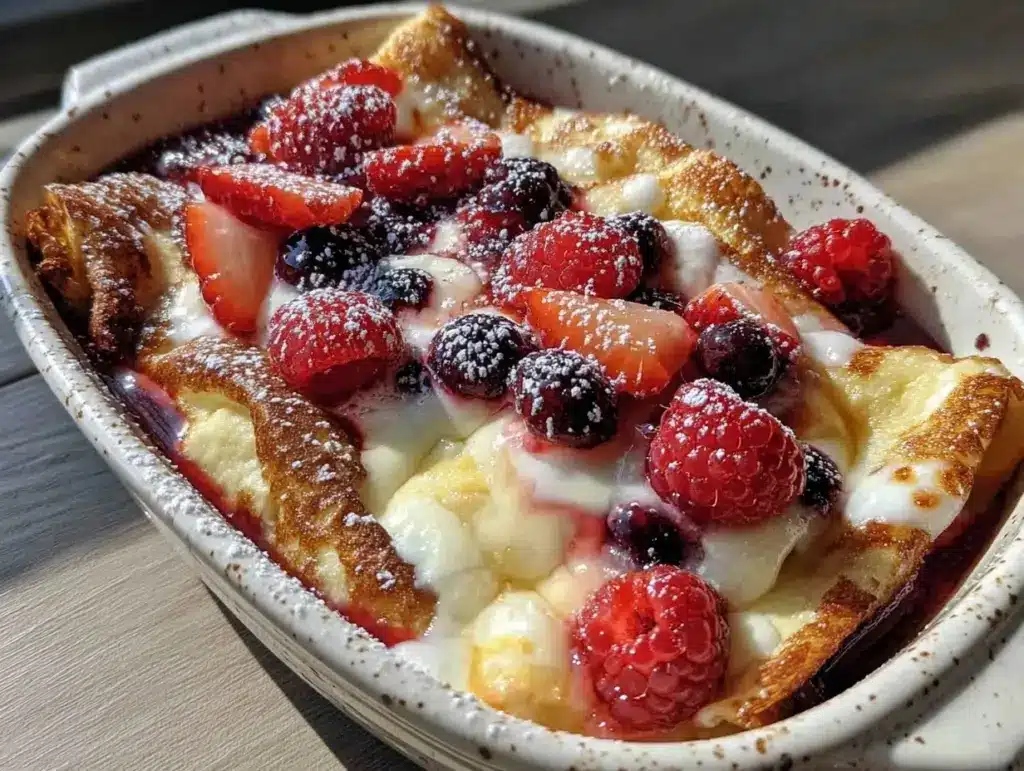 smoked cheese blintz casserole - featured image