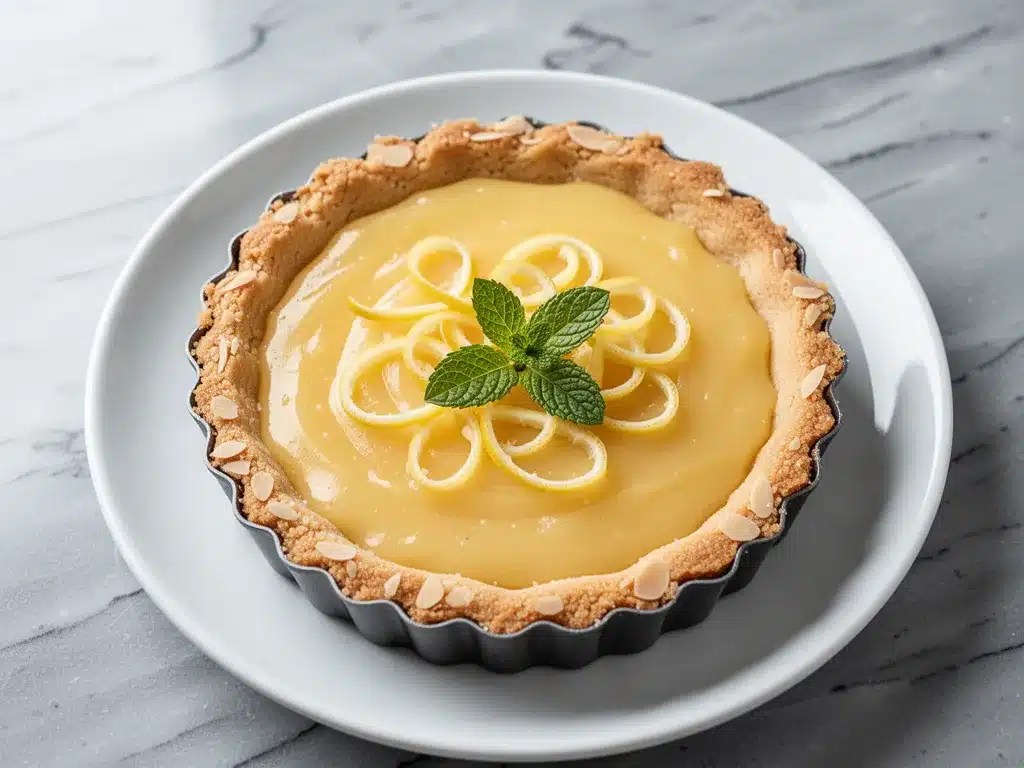 Sugar-Free Lemon Curd Tart: 5-Step Easy Almond Shortbread 4 sugar-free lemon curd tart preparation steps