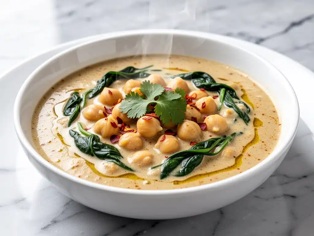 vegan creamy coconut chickpea curry - featured image