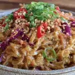 vegan peanut sesame noodles - featured image