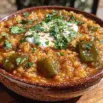 vegetarian stuffed pepper soup - featured image